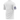 White t-shirt with a blue and white striped sleeve design on a black background